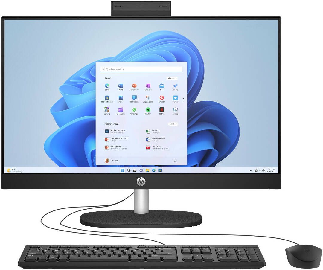 HP AIO 24-cr0126nh i7-1355U 8GB/512GBSSD/23.8FHD/TCH/DOS/JET-BLACK/ENG