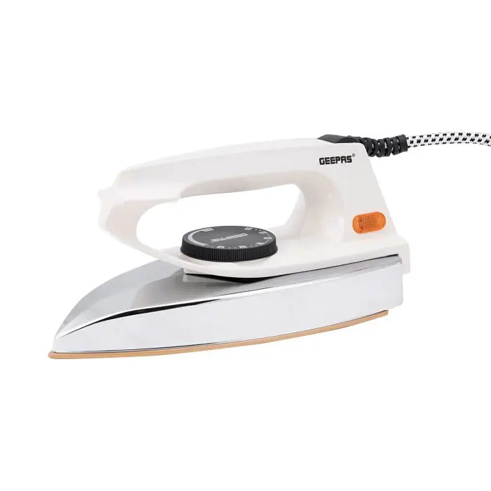 Geepas GDI7729 Dry Iron/Nonstick Golden Teflon Plate
