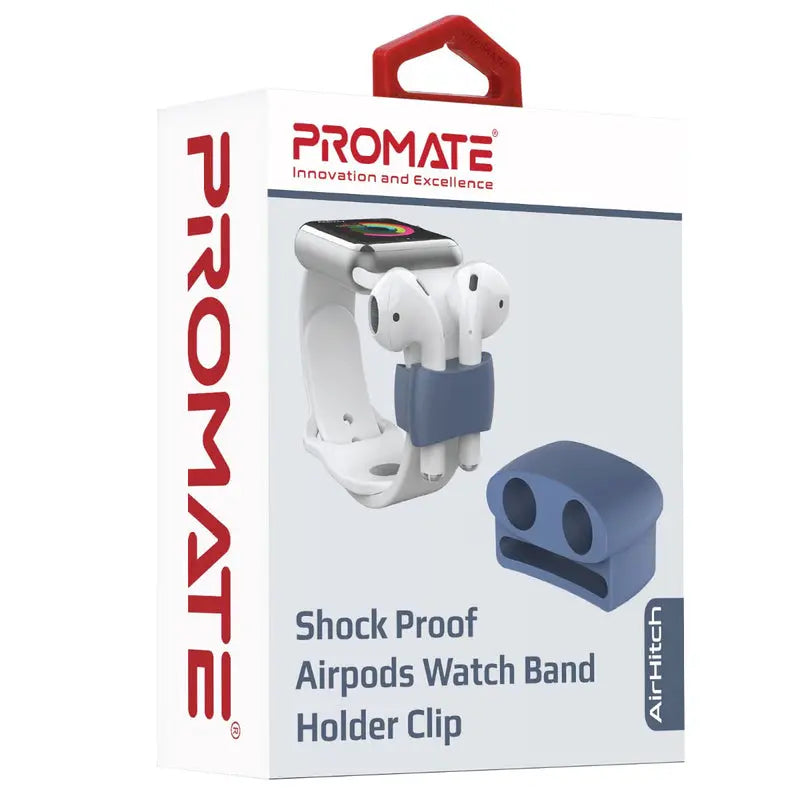 Promate Sillicon Watch Band Holder  For Apple Airpods Blue