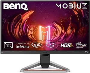 BenQ LED Gaming Monitor MOBIUZ EX2710S 27" IPS 165Hz, 1MS, HDRi E-page Viewer, Speakers HDMI,Black Equalizer