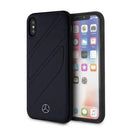 iPhones X/Xs Mercedes Benz NEW ORGANIC I Genuine Leather Hard Case Navy Blue