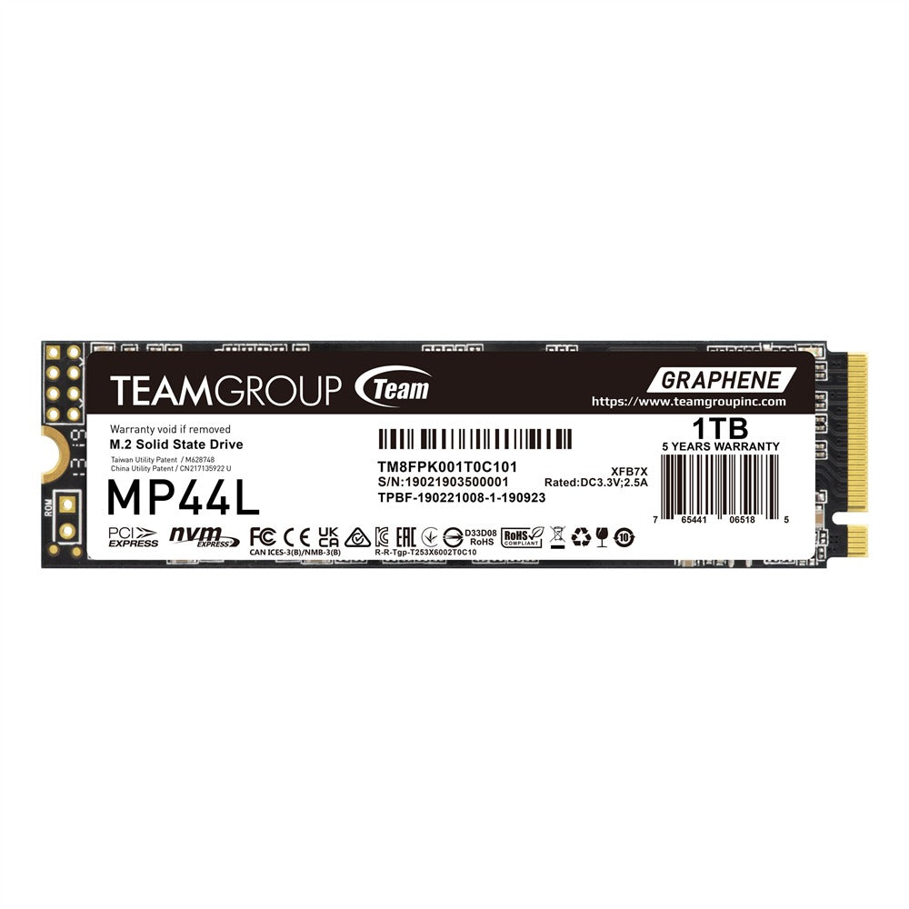 TEAM M.2 2280 PCI-E Gen4x4 MP44L 1TB RETAIL